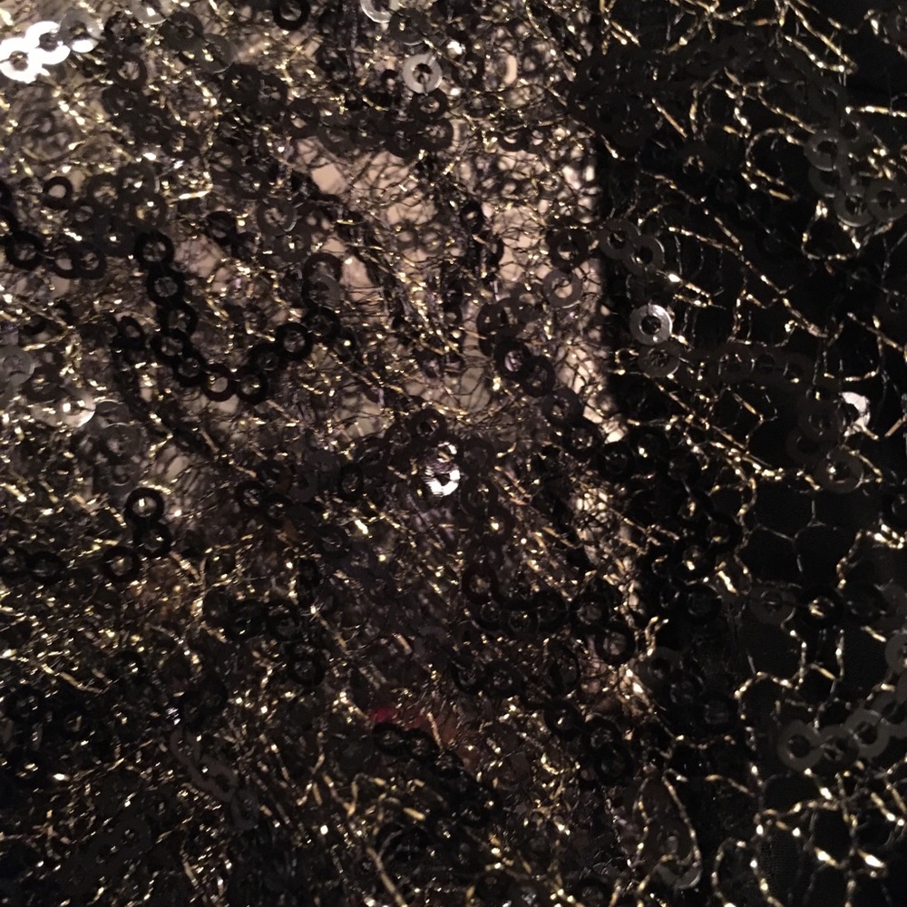 BCBGeneration Gold Sequin Sleeve Romper - Picture 6 of 6